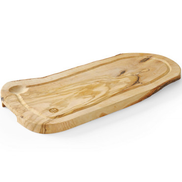 Tablero para servir madera de oliva con ranura 400 x 250 x 18 mm - Hendi 505212