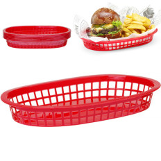 Kurv for brød oval rød 6 stk. Hendi 426319