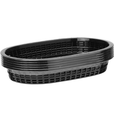 Mand voor brood ovaal zwart 6 stuks. Hendi 426890