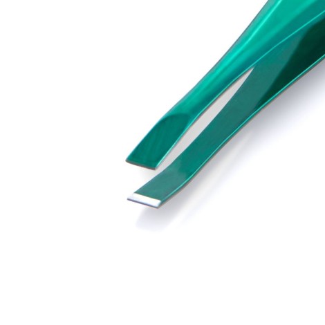 Pinça Nghia Export T-01 verde — close-up da lâmina
