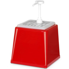 Dispenser-dispenser voor ketchup-sauzen met een 2,5 L-rode pomp - Hendi 203521