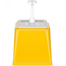 Ajavahetus sinepikeelsete purkide dispenser 2,5 L-kollase pumbaga - Hendi 203538