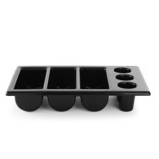 Bestekcontainer GN1 / 1 6-delig zwart - Hendi 552360