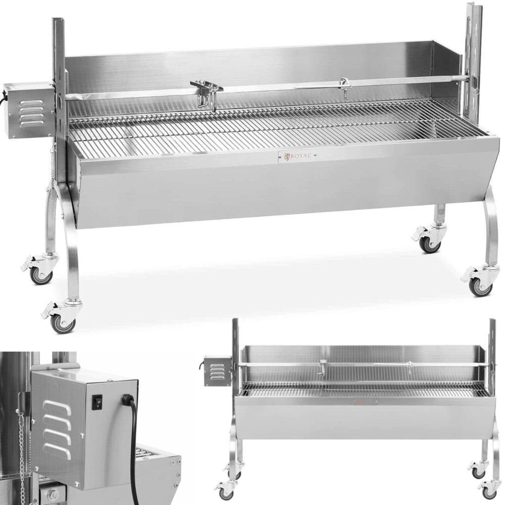 Kolengrill met elektrische roterende roosterende hoek voor het bakken van een biggetje met een deksel 13 in 40 kg 137 cm
