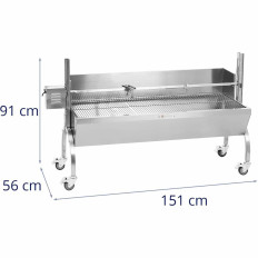 Kolengrill met elektrische roterende roosterende hoek voor het bakken van een biggetje met een deksel 13 in 40 kg 137 cm