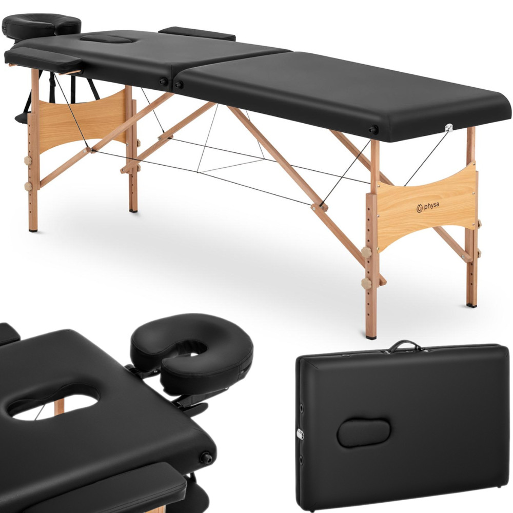 Bordmassagebädd vikar bred med träram Vannes svart - svart