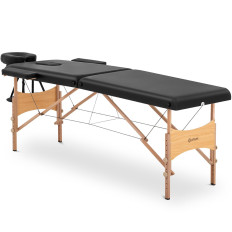 Tafelmassage bed brede met houten frame vannes zwart - zwart