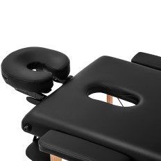 Galda masāžas gulta locīšana plats ar koka rāmi Vannes Black - Black