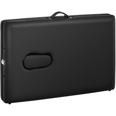 Mesa de massagem de mesa dobrando largura com moldura de madeira vannes preto - preto