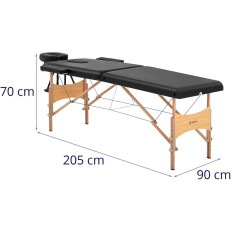 Table Massage bed Folding wide with wooden frame Vannes Black - black