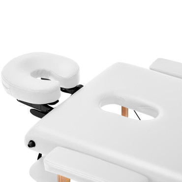Cama de massagem dobrável dobrável com moldura de madeira vannes branco - branco