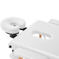 Folding massage bed Folding wide with wooden frame Vannes White - white
