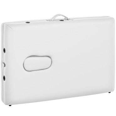 Cama de massagem dobrável dobrável com moldura de madeira vannes branco - branco