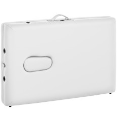Cama de masaje plegable plegable ancho con marco de madera Vannes Blanco - Blanco