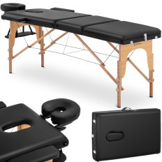 Table Massage bed Folding wide with wooden frame Dinan Black-black