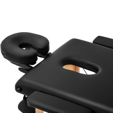 Lit de massage de table pliant large avec cadre en bois Dinan noir - Noir