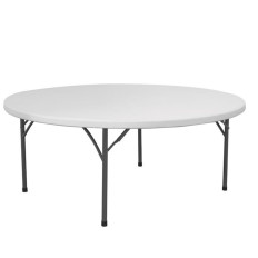 Tabla de catering doblada blanca redonda de miércoles. 180cm a 250kg - Hendi 810941