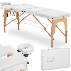 Bed bed for massage folding wide with wooden frame Dinan White - white