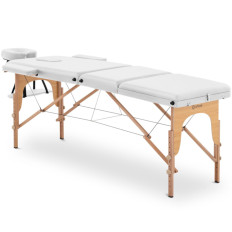 Lit de lit pour massage pliant large avec cadre en bois Dinan blanc - blanc