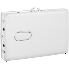 Lit de lit pour massage pliant large avec cadre en bois Dinan blanc - blanc