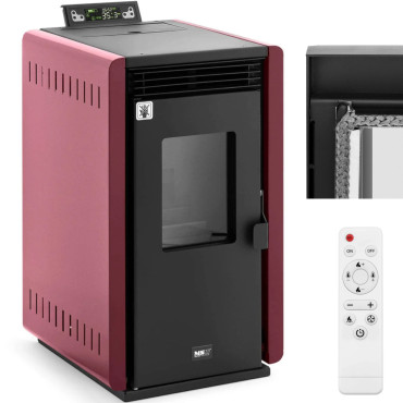 Baka spis eldstaden för fristående pellets med fjärrkontroll 50-150 m3 6000 w