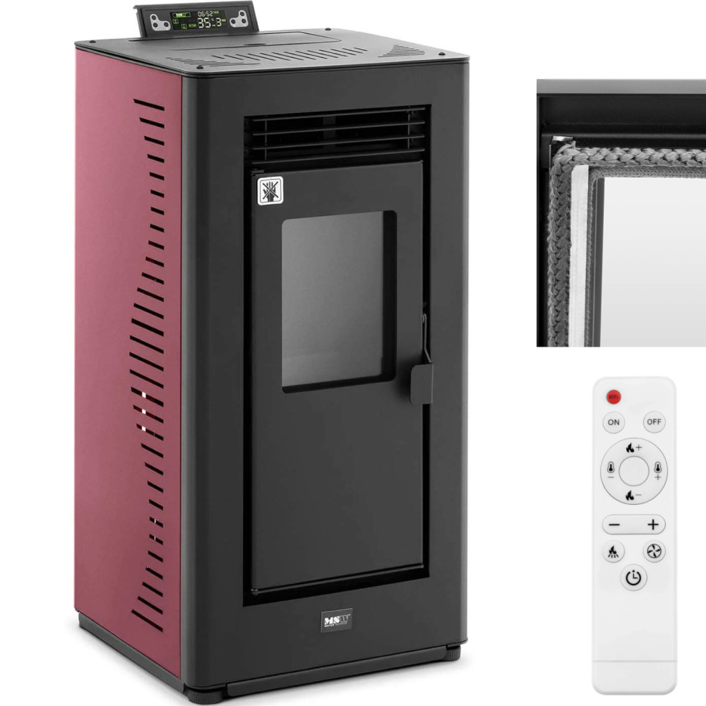 Backen Sie den Kamin für ein freistehendes Pellet mit Fernbedienung 50-225 M3 9000 W