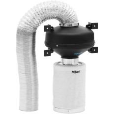 Ventilatorventilatie kit carbon filter 30 cm wo deur buis. 100 mm 10 m