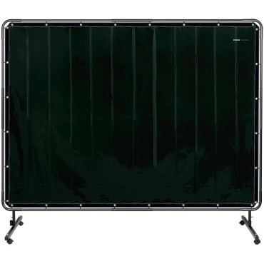 Solda protetora de cortina de tela com moldura em rodas 240 x 180 cm - preto