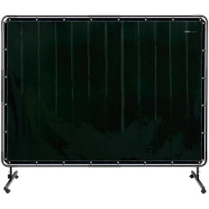 Solda protetora de cortina de tela com moldura em rodas 240 x 180 cm - preto