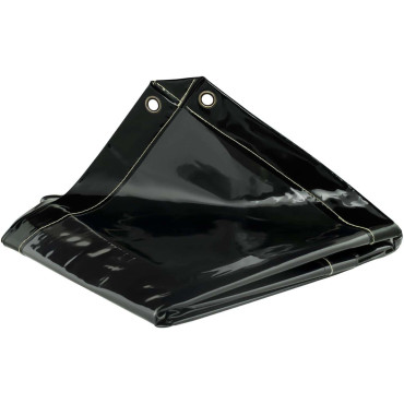 Solda protetora de cortina de tela com moldura em rodas 240 x 180 cm - preto