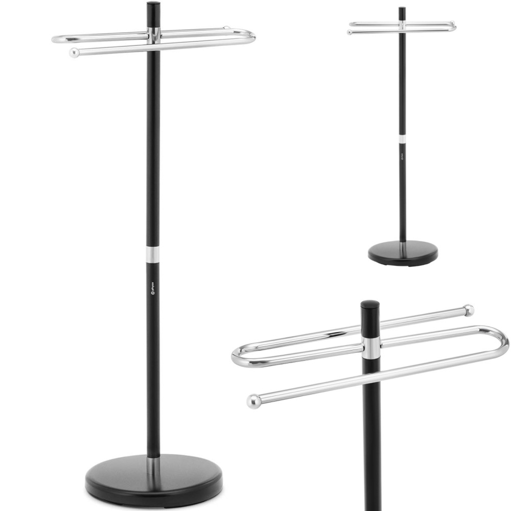 Stand Bathroom Hanger voor handdoeken 3 Rods - Zwart Chrome Stand Bathroom Hanger voor handdoeken 3 Rods - Zwart Chrome