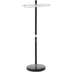 Standbadezimmer-Kleiderbügel für Handtücher 3 Ruten - Schwarzes Chrom