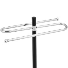 Standbadezimmer-Kleiderbügel für Handtücher 3 Ruten - Schwarzes Chrom