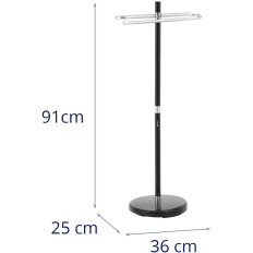 Stand kopalnica obešalnik za brisače 3 palice - črni krom