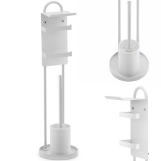 Stand toilet paper holder with brush toilet-white