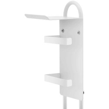 Stå toiletpapirholder med børste toilet - hvid