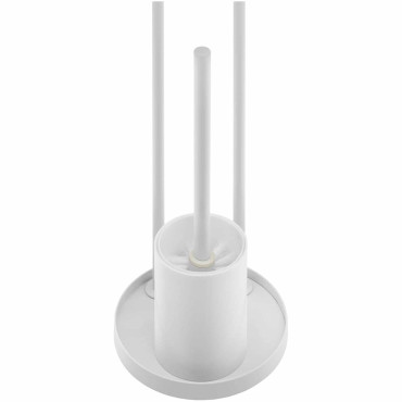 Stå toiletpapirholder med børste toilet - hvid