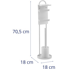 Stå toiletpapirholder med børste toilet - hvid