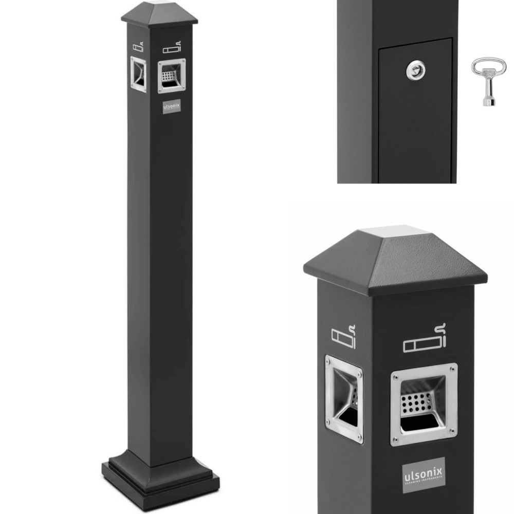 Cendriers. Cendrier autoportant. Fermé avec fer 3.5 L - gris foncé