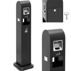 Cendrier cendrier debout avec une corbeille 10,8 L - gris foncé