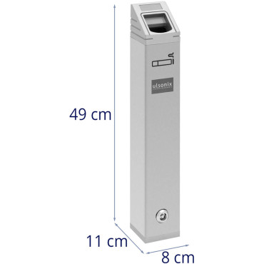 Ashtray outdoor steny popolník. Zatvorené 2 l - Silver