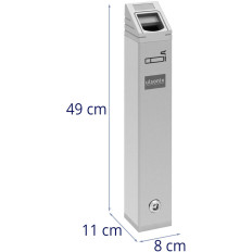 Ashtray Outdoor Wall Ashtray. Closed 2 L - Silver