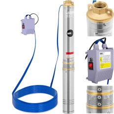 Bomba sutil para pozo profundo de acero 1000 W 4000 l / h hasta 91 m