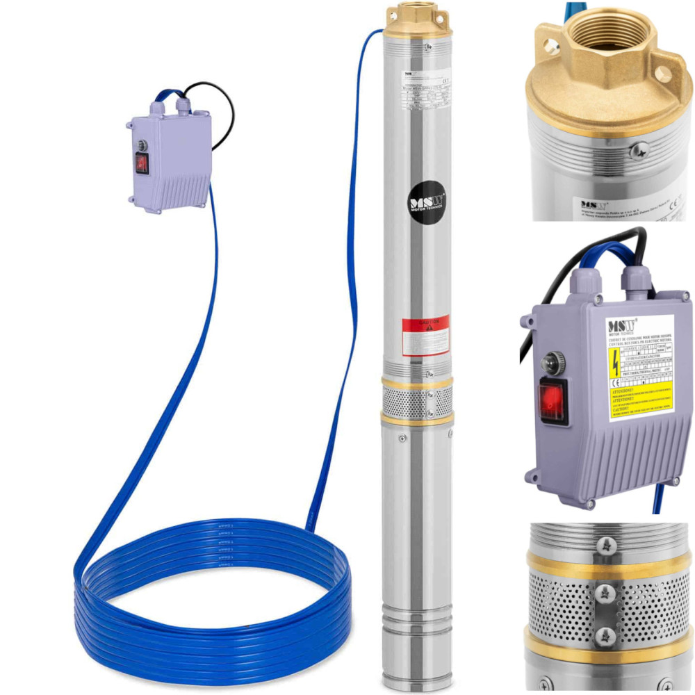 Subtilna črpalka za globoko dobro jekleno 1000 W 4000 l / h do 91 m