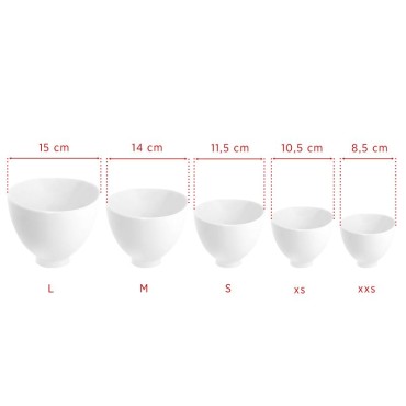 Taça de silicone XXS — conjunto mostrado