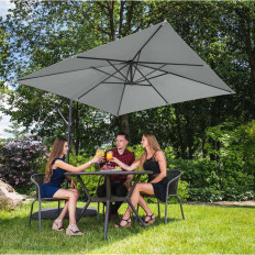 Garden umbrella on a square boom 250 x 250 cm dark gray