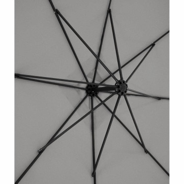 Sodo skėčiai ant kvadratinio bumo 250 x 250 cm tamsiai pilka