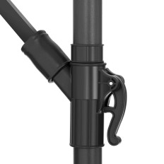 Garden umbrella on a 250 x 250 cm square boom cream