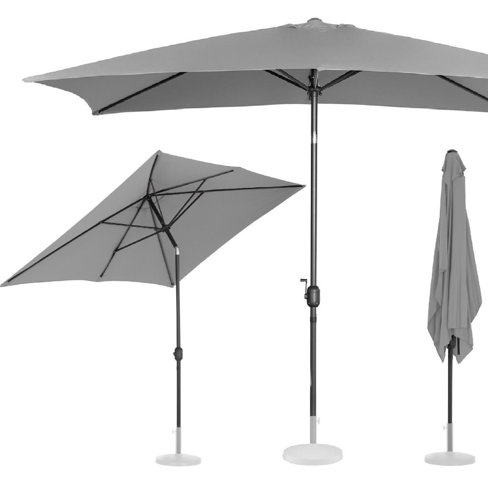 Have parasol rektangulær vippe med en vank 200 x 300 cm. Mørkegrå