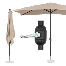 Rectangular garden umbrella with a crank 200 x 300 cm cream